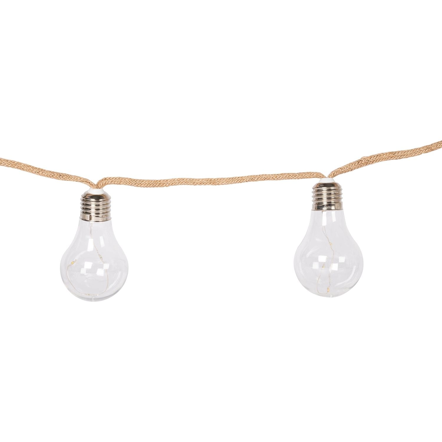 DICTROLUX - Catena Luminosa 10 Lampadine Solari Luce Calda da esterno - Lunghezza totale catena 3,8 metri